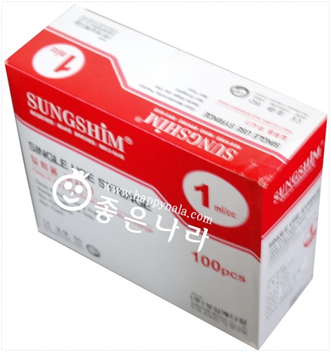 [일회용주사기(1회용주사침)]  1cc/ml  27G-12.7mm(1/2인치)성심메디칼